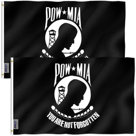Anley POW MIA flag close-up showing vivid outdoor color