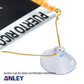 Vivid fade-resistant colors on both sides of the Anley fringed flag.