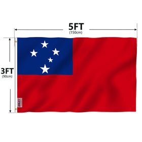 Anley Fly Breeze Samoa flag in 3x5 ft size for porch and yard displays.