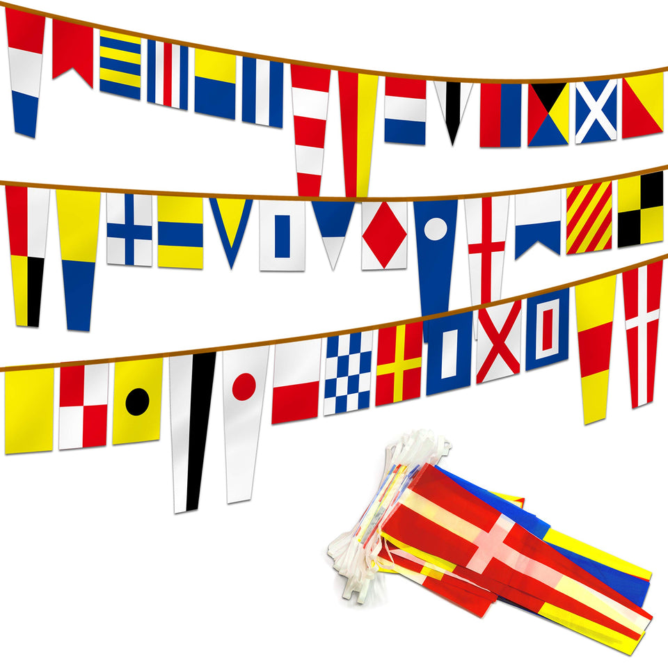 Anley signal flags collection for nautical home or boat decor.