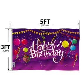 Anley packaged as a single 3x5 birthday flag for easy setup.
