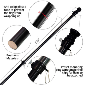 ANLEY adjustable bottom clip fits most sleeved flags for a secure hold.