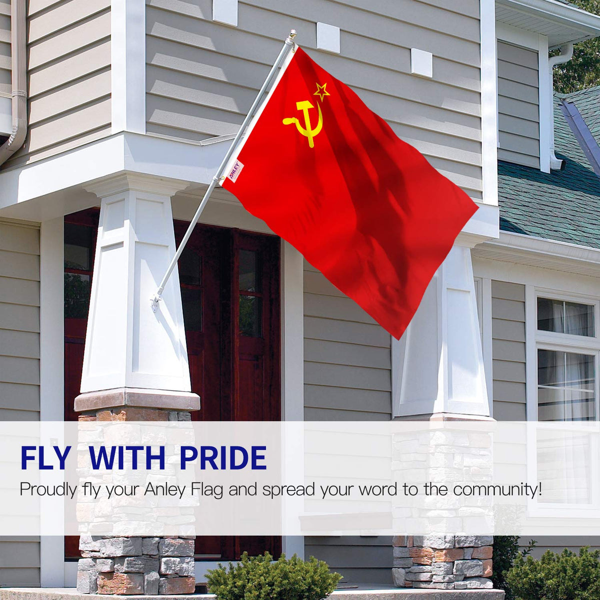 Anley Soviet flag with canvas header, durable mounting