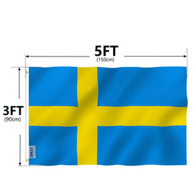 Anley Sweden flag ideal for outdoor display on patios and porches.