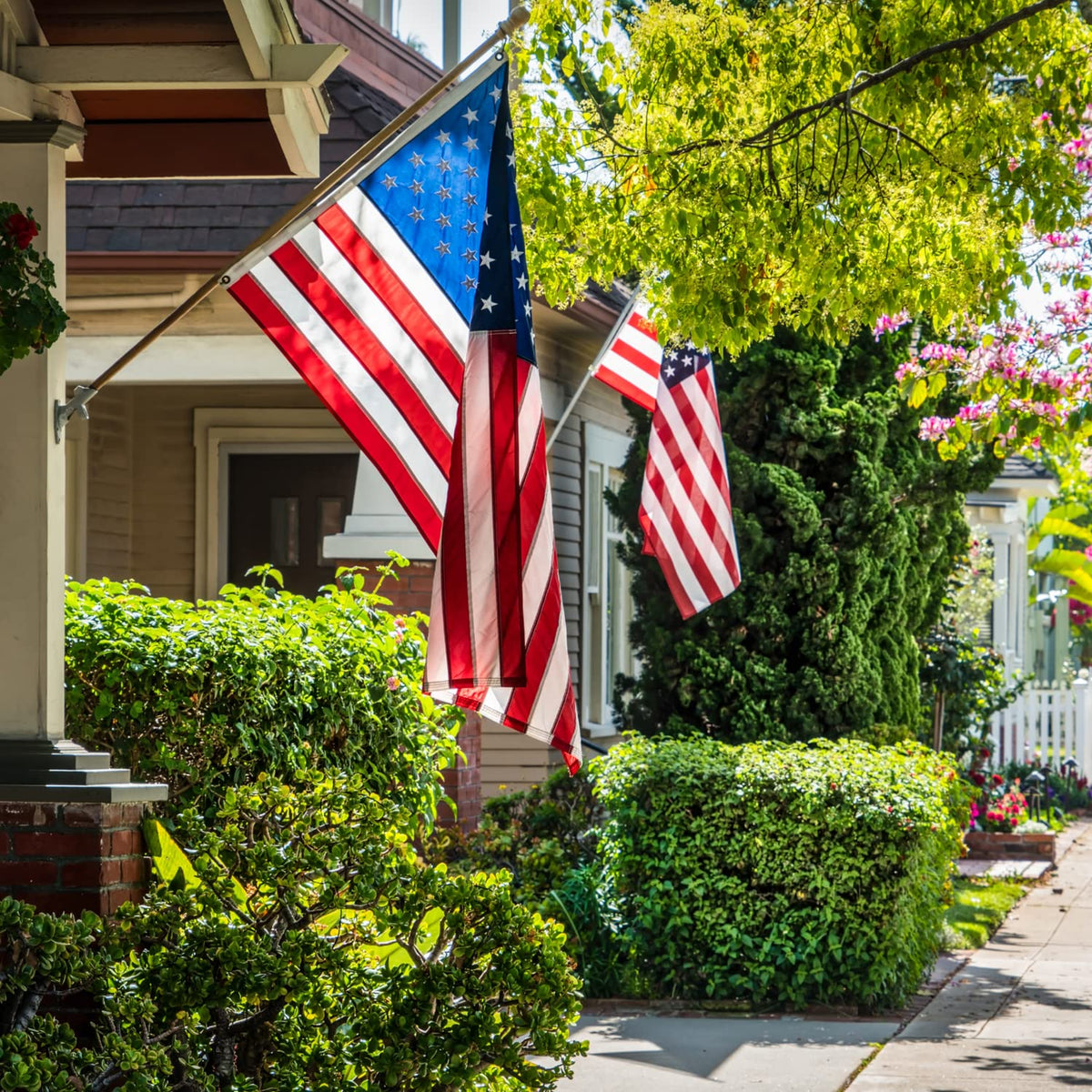 Anley flag pole holder can mount on walls, roofs, yards, or trucks.