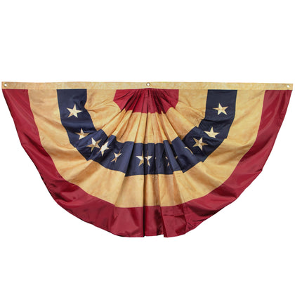 Anley vintage style US flag, pleated 1.5x3 ft, ideal for porch display.
