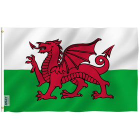 Anley Wales flag front view shows vivid colors ready for outdoor display.