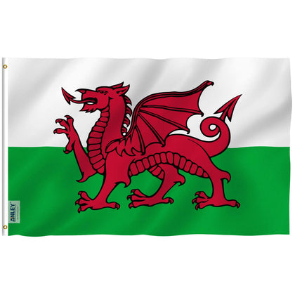 Anley Wales flag front view shows vivid colors ready for outdoor display.