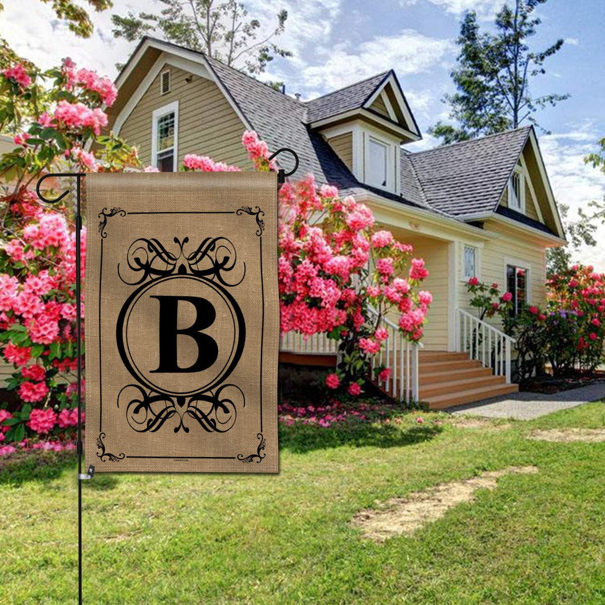 Anley weather-proof garden flag resists rain and sun for all-season use.