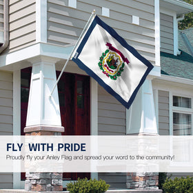 Anley WV flag stitching on canvas header showing durable craftsmanship