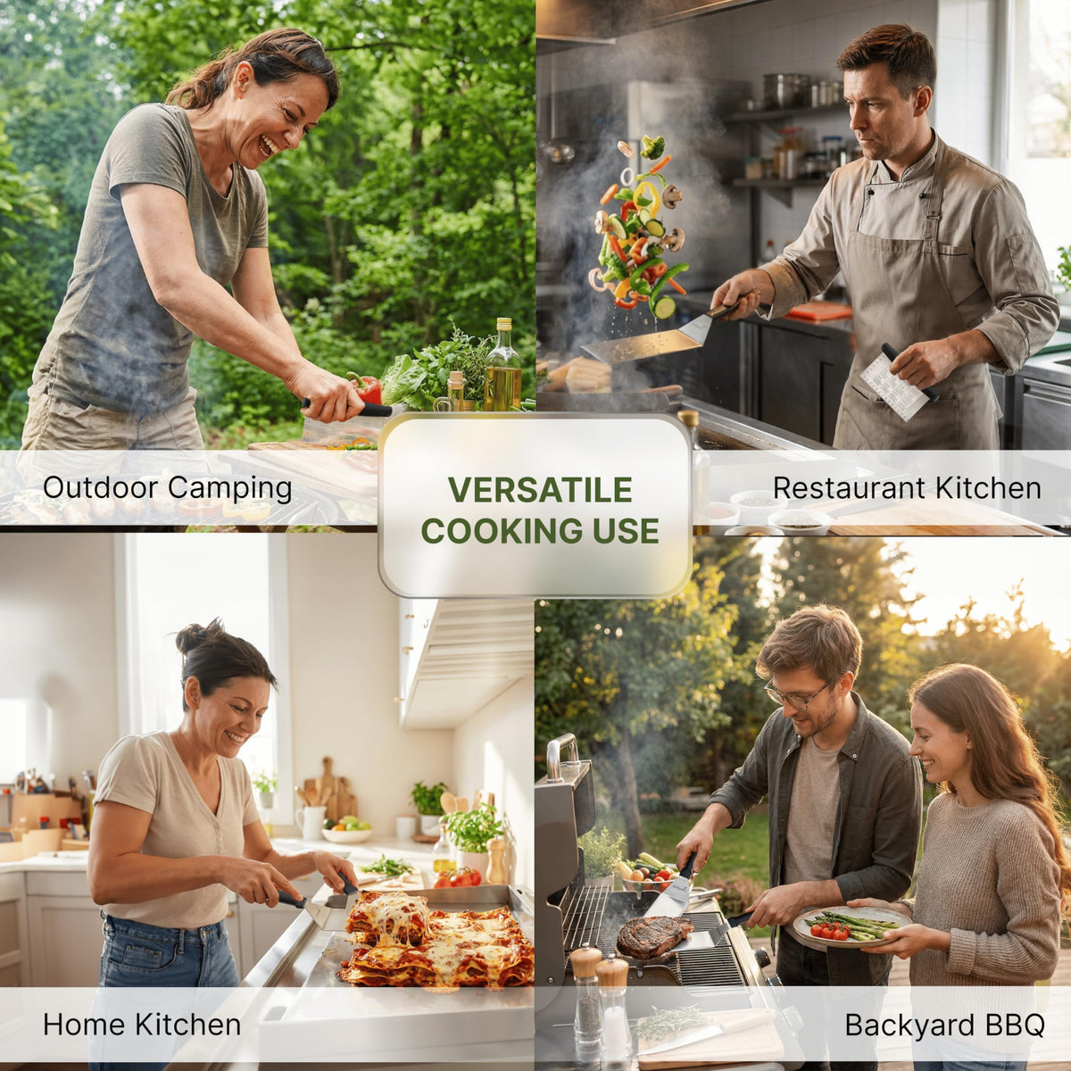 Anmarko flat-top griddle spatula for cast iron and outdoor grills.