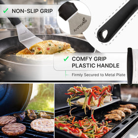 Anmarko hamburger turner ideal for accurate searing and lifting.