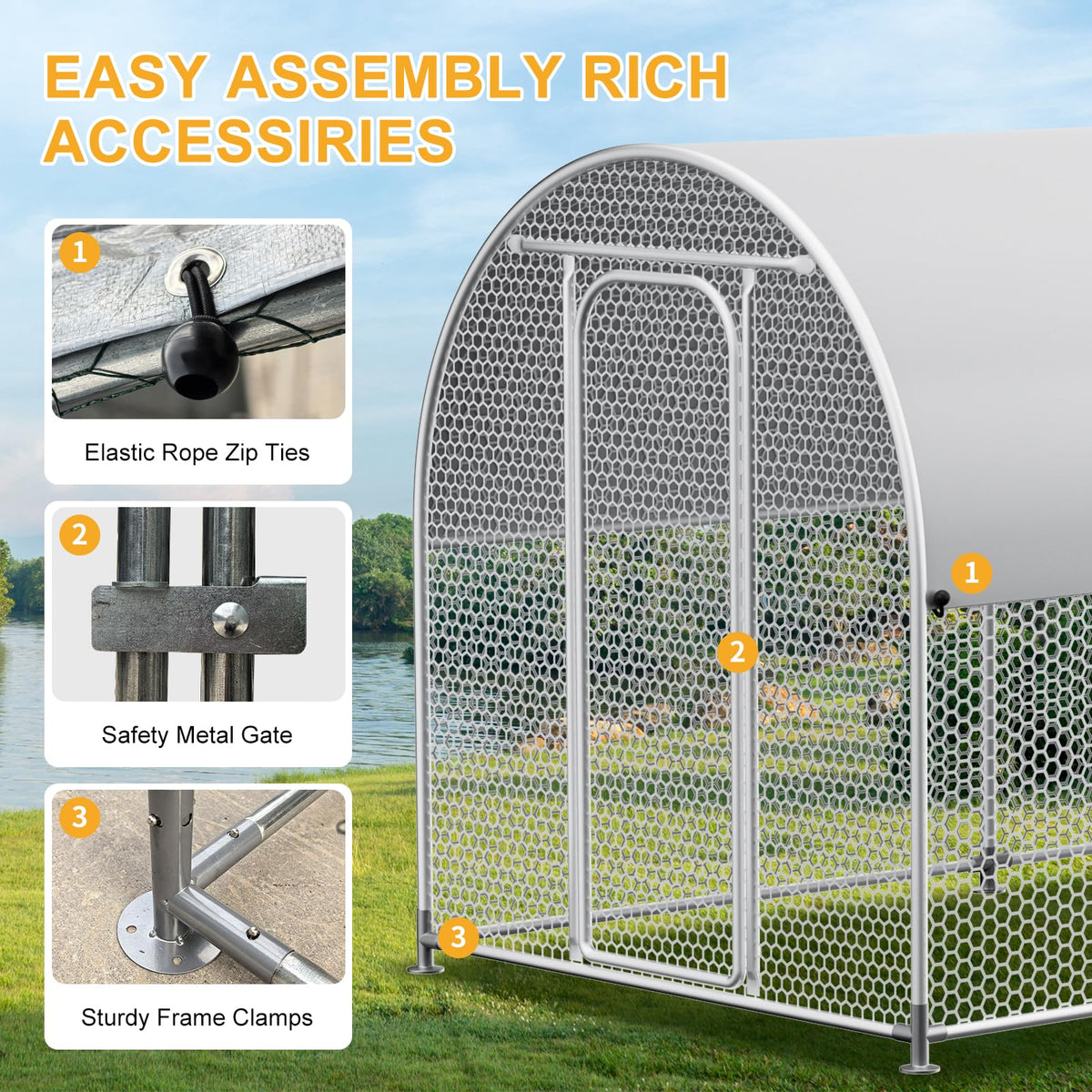 AnMetora detailed assembly guide helps two people set up the coop efficiently.