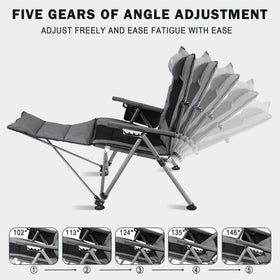Anmiro folding chair with 5-position backrest for tailored comfort outdoors
