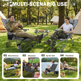 Anmiro folding chair in folded form with carrying bag for easy transport
