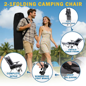 Anmiro folding chair with padded cushion for soft, comfortable seating