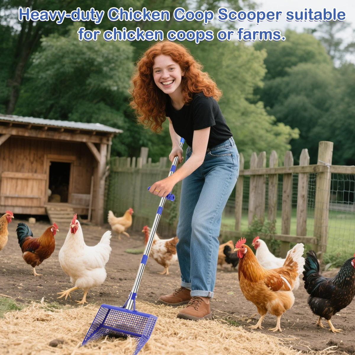 ANNDING Chicken coop cleaning tool keeps bedding clean and fresh.
