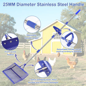 ANNDING Heavy-duty metal rake scoop handles tough terrain and dense waste.