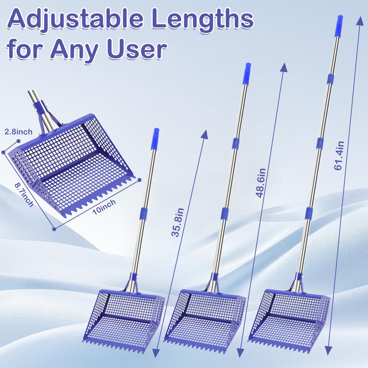 ANNDING Sifting shovel with slots for quick separation of waste.