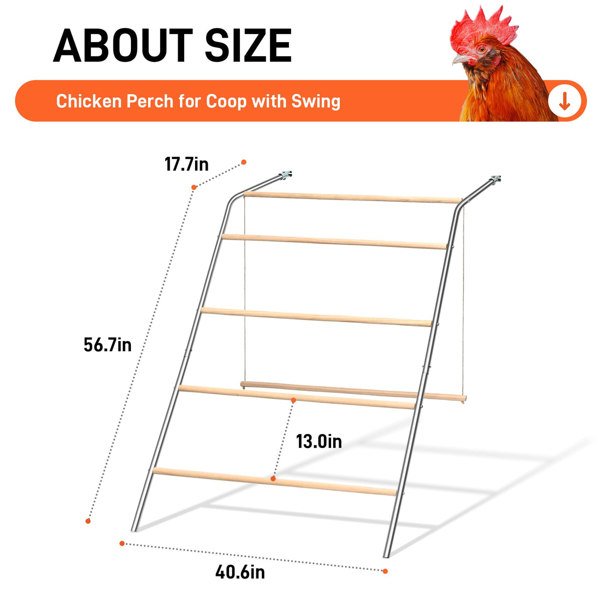 ANNDING wood chicken roosting bars 4-tier maximize roosting space for a thriving flock.