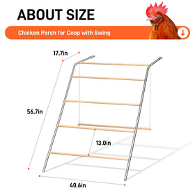 ANNDING wood chicken roosting bars 4-tier maximize roosting space for a thriving flock.