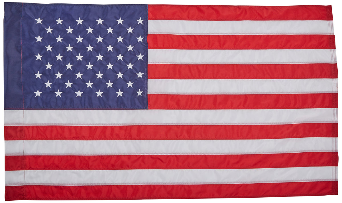 Annin Flagmakers American NYL-Glo 2.5x4 outdoors with sun-resistant colors.
