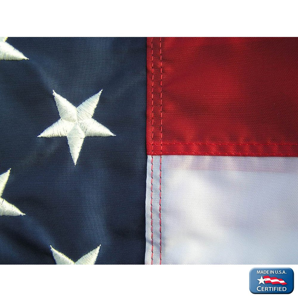Annin Flagmakers flag features four-row stitching for durability.