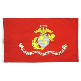 Annin Flagmakers Marine Corps flag on a pole with bright official colors for outdoor display.