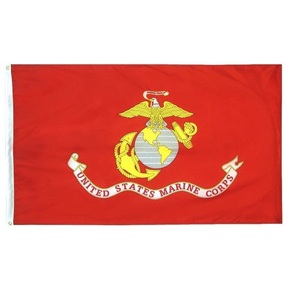Annin Flagmakers Marine Corps flag on a pole with bright official colors for outdoor display.