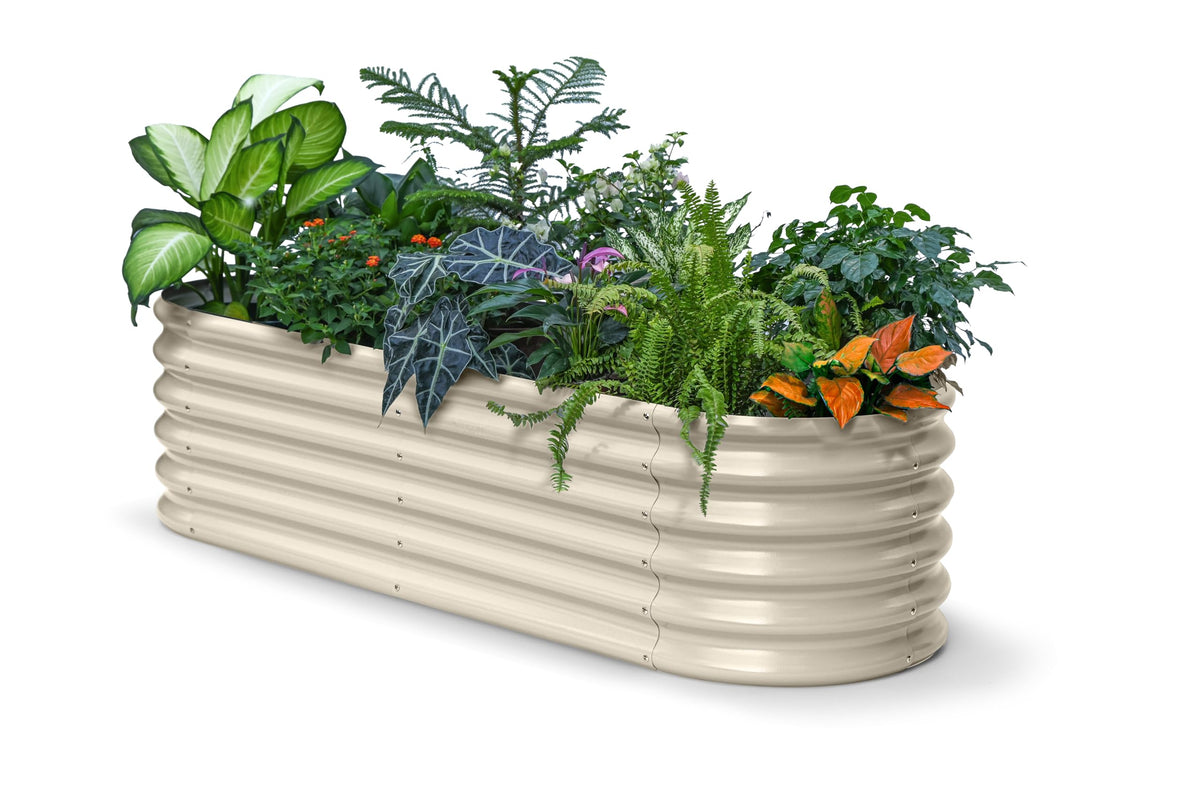 Annoell 6x2x1-5 ft galvanized raised bed assembly view for quick outdoor setup