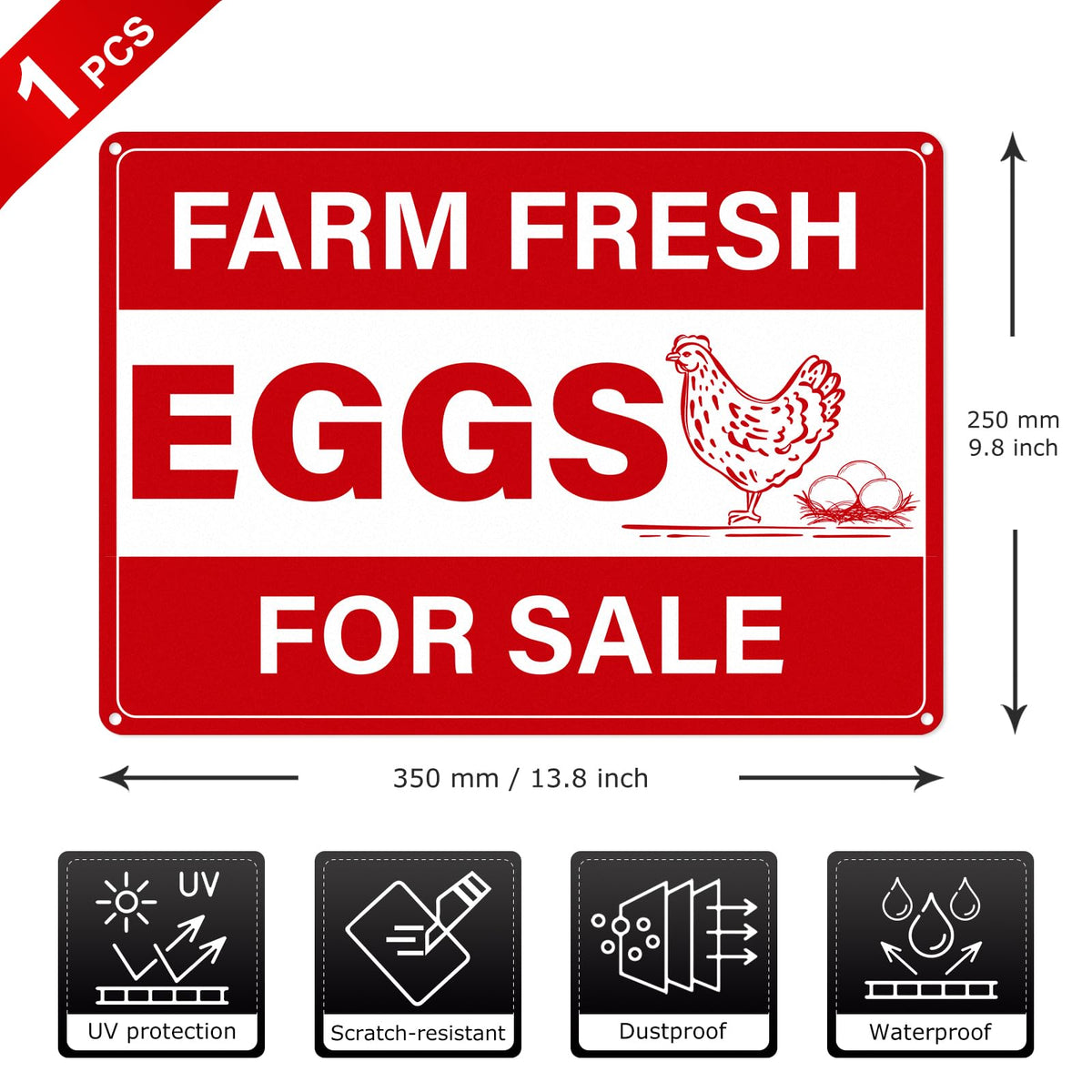 Anobell 14 by 10 inch sign with red and white design enhances roadside visibility