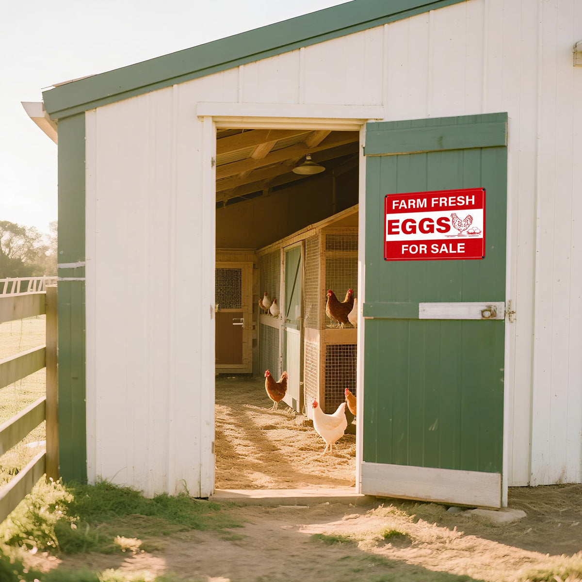 Anobell chicken coop sign adds rustic farmhouse charm to garden gates