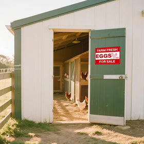 Anobell chicken coop sign adds rustic farmhouse charm to garden gates