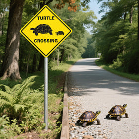 Anobell garden turtle crossing sign brightens space while guiding visitors