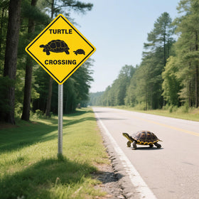 Anobell turtle crossing sign 2-pack ready for quick outdoor setup
