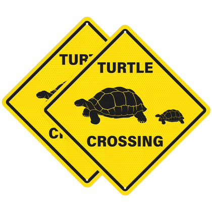 Anobell turtle crossing sign 12x12 yellow boosts daytime and night visibility for safety