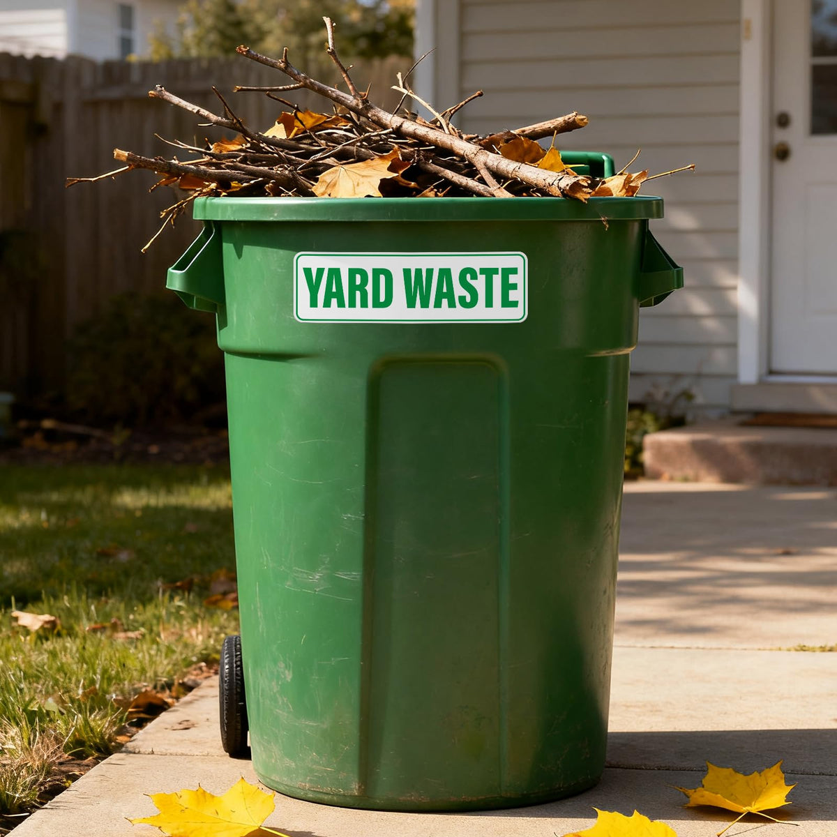 Anobell yard waste sticker removes cleanly without residue from surfaces.