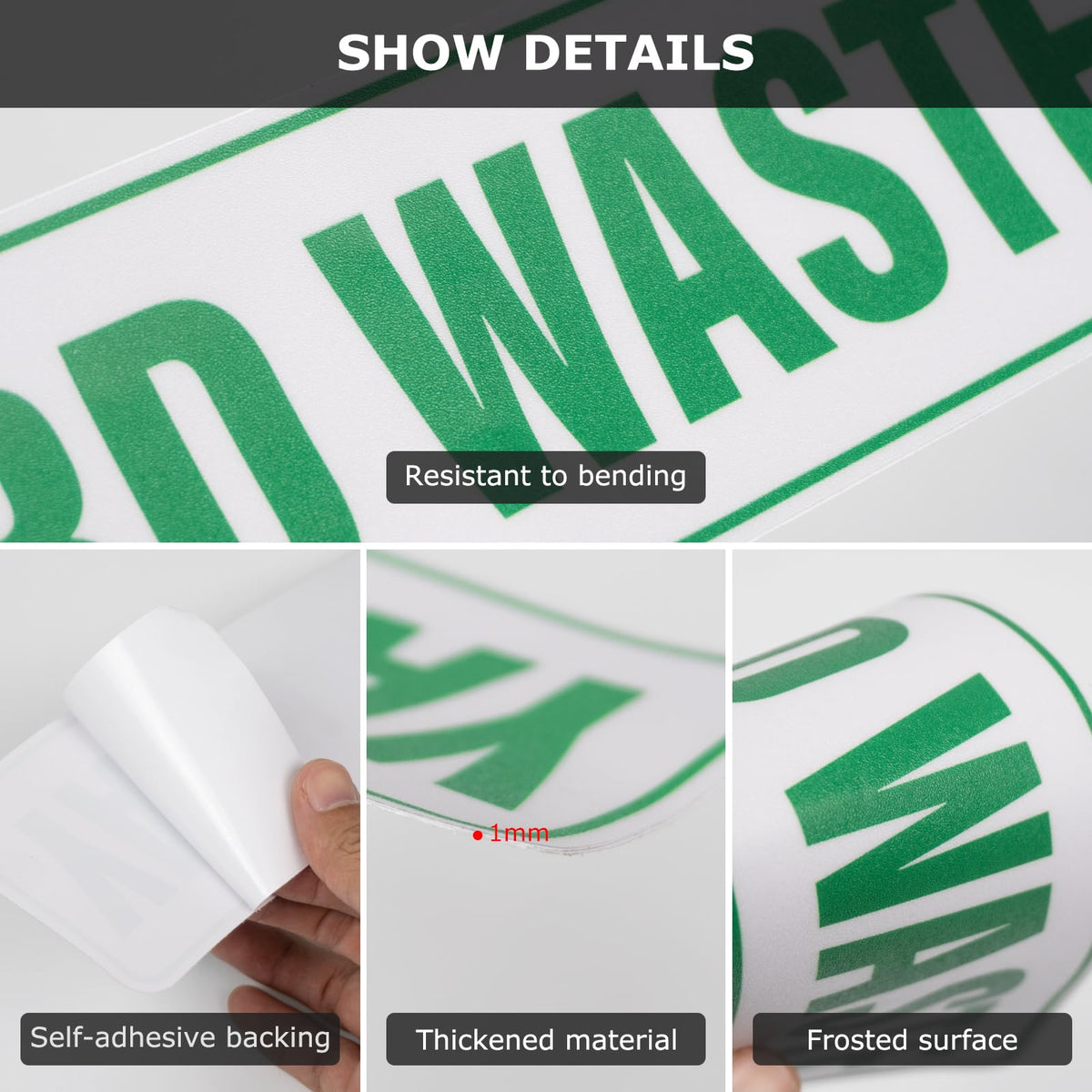 Anobell yard waste sticker on outdoor bin resists rain and sun.