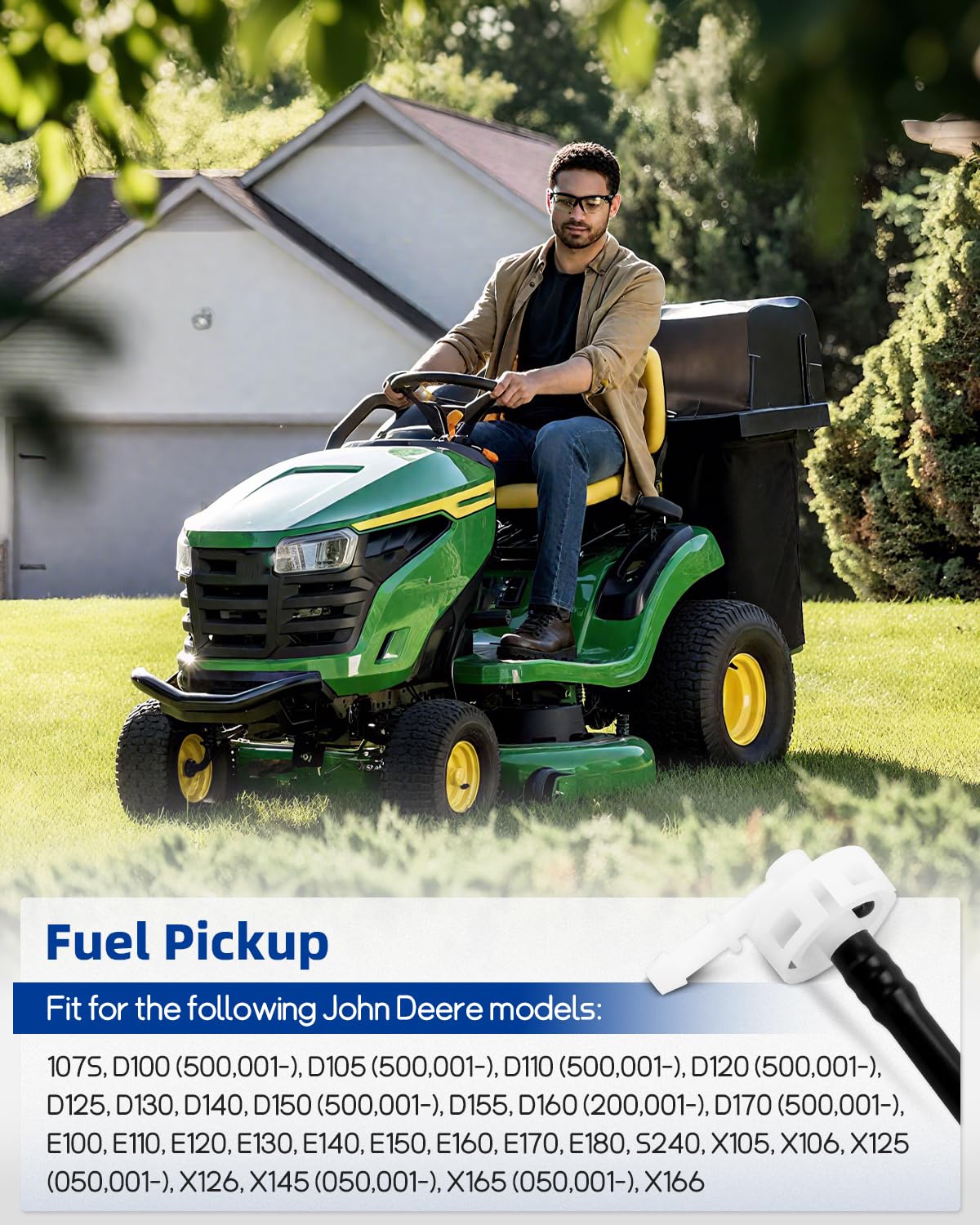 ANODZU fuel pickup for John Deere D110-D170 series with durable construction