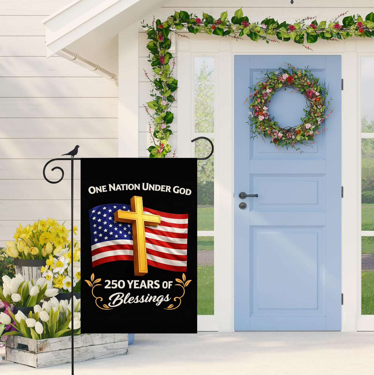 ANOER durable flag for home garden decor, lightweight and easy to handle.