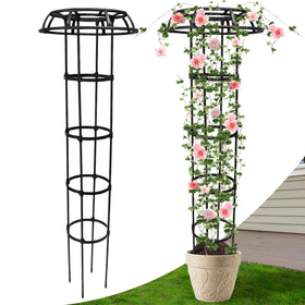 Anothera 65inch garden trellis with mushroom top, ideal for supporting climbing plants in patios.