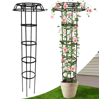 Anothera 65inch garden trellis with mushroom top, ideal for supporting climbing plants in patios.