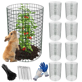 Anothera 8-pack plant protectors with animal barrier and 24x12 panels guarding vegetables