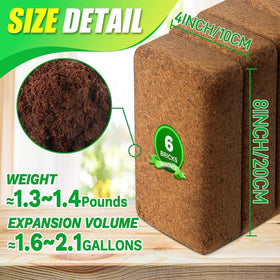 Anothera Coco Coir Bricks expanded to 18.4 gallons for versatile planting medium