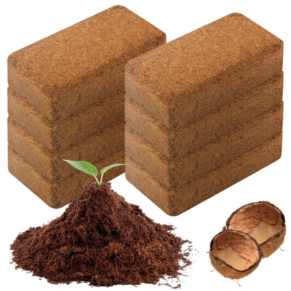 Anothera Coco Coir Bricks 8-Pack unexpanded ready to hydrate for space-saving storage