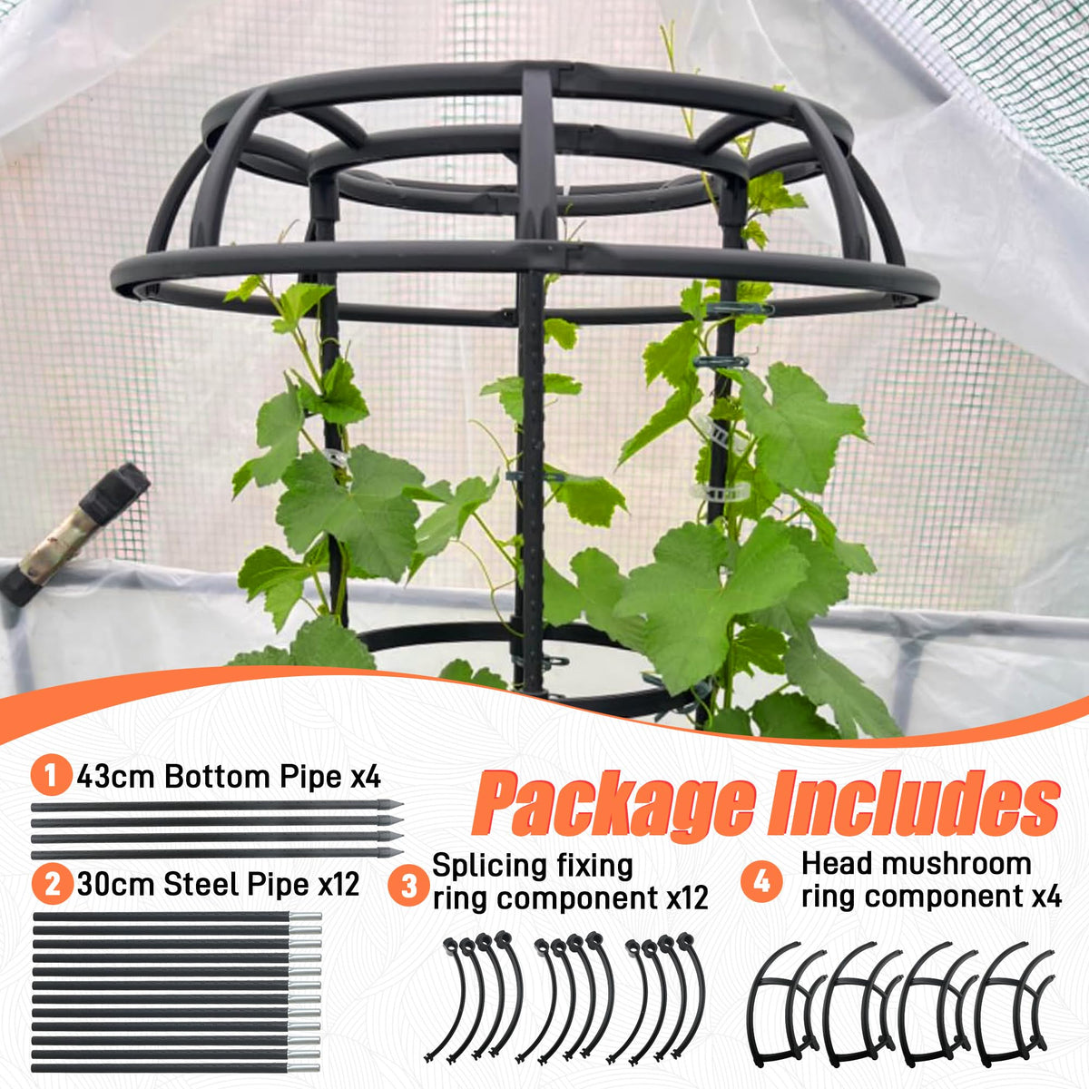 Anothera easy-assembly modular trellis pack adapts as plants grow