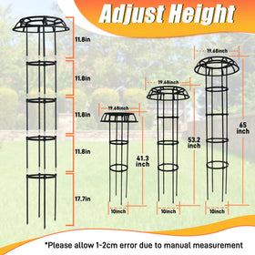 Anothera mushroom-top trellis design adds visual interest while guiding climbing plants