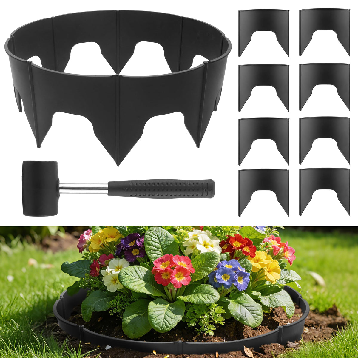 Anothera planting grow rings arranged in an adjustable support ring setup for vines