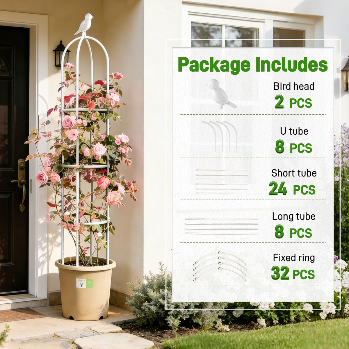 Anothera pot-friendly design keeps potted vines organized and tidy.