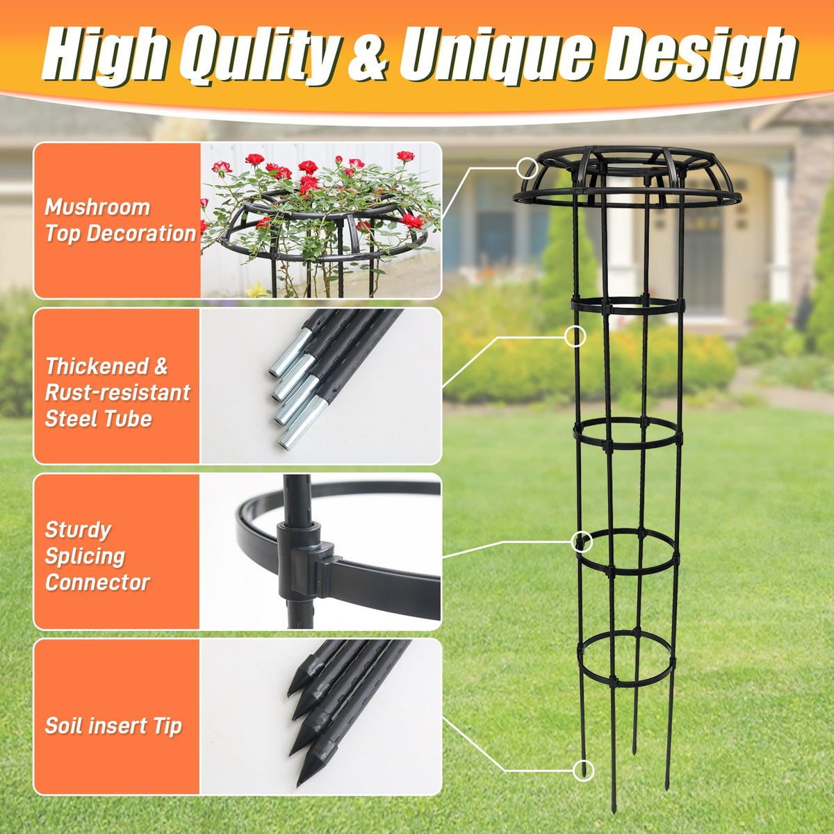 Anothera trellis for potted plants helps reach light and airflow